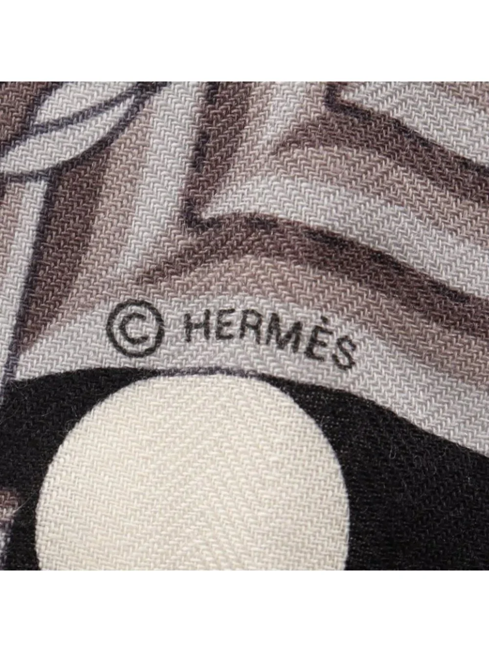 Hermes Scarf Carre Geant 140 Clic Clac a Pois Gray Black Silk - Picture 3 of 8